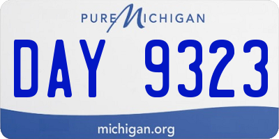 MI license plate DAY9323