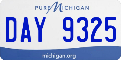 MI license plate DAY9325