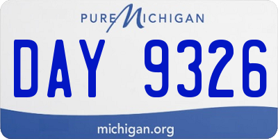 MI license plate DAY9326