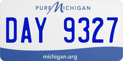 MI license plate DAY9327