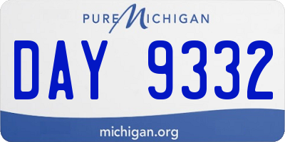 MI license plate DAY9332