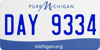 MI license plate DAY9334
