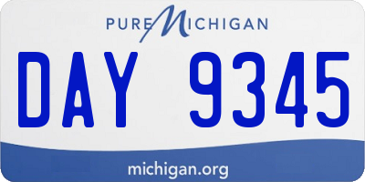 MI license plate DAY9345