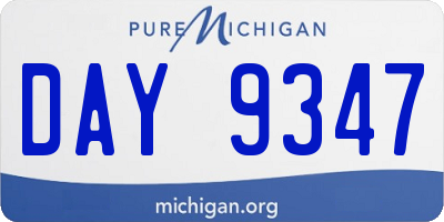 MI license plate DAY9347