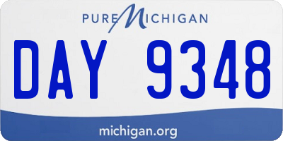 MI license plate DAY9348