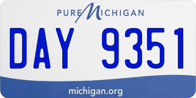 MI license plate DAY9351