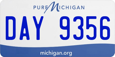MI license plate DAY9356