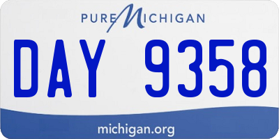 MI license plate DAY9358
