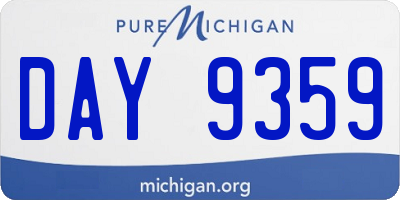 MI license plate DAY9359