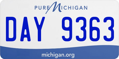 MI license plate DAY9363