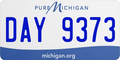 MI license plate DAY9373