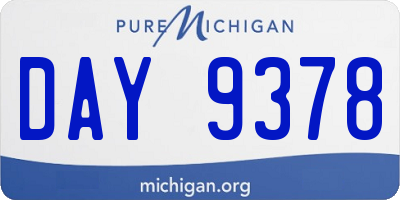 MI license plate DAY9378