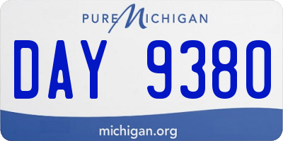 MI license plate DAY9380
