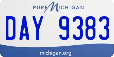 MI license plate DAY9383