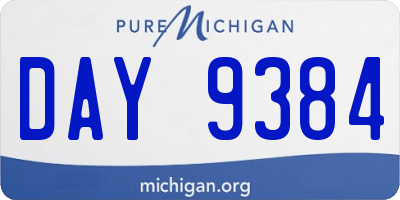 MI license plate DAY9384