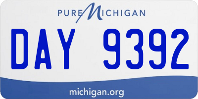 MI license plate DAY9392