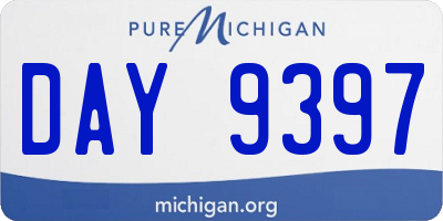 MI license plate DAY9397