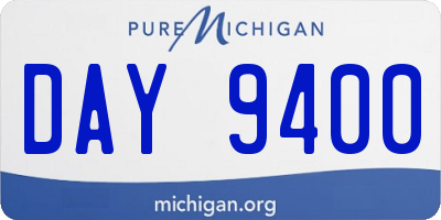 MI license plate DAY9400