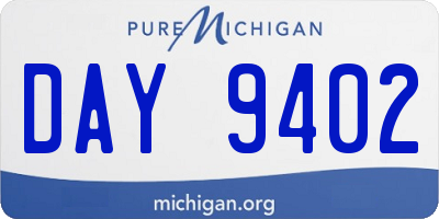 MI license plate DAY9402
