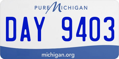 MI license plate DAY9403