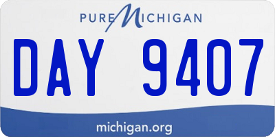 MI license plate DAY9407