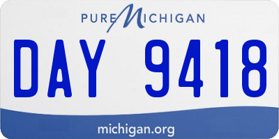 MI license plate DAY9418