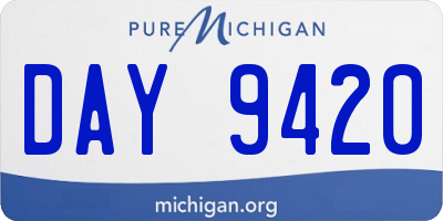 MI license plate DAY9420