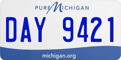MI license plate DAY9421