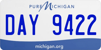 MI license plate DAY9422