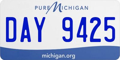 MI license plate DAY9425