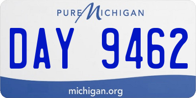 MI license plate DAY9462