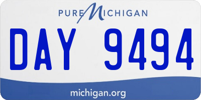 MI license plate DAY9494