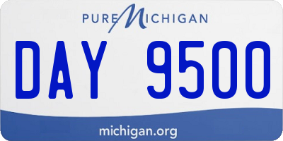 MI license plate DAY9500