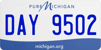 MI license plate DAY9502