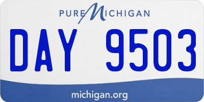 MI license plate DAY9503