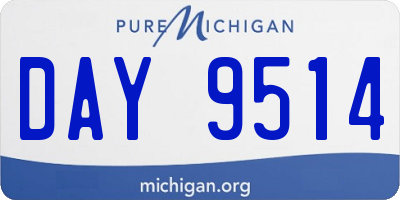 MI license plate DAY9514