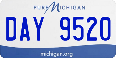 MI license plate DAY9520