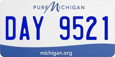 MI license plate DAY9521