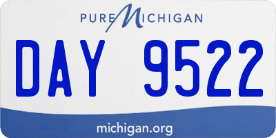 MI license plate DAY9522