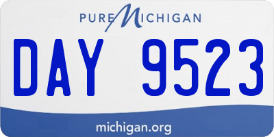 MI license plate DAY9523