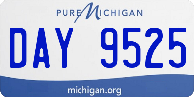 MI license plate DAY9525