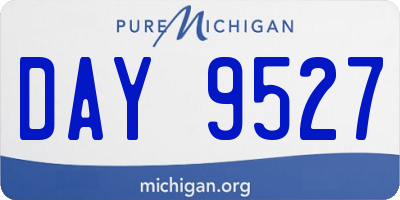 MI license plate DAY9527