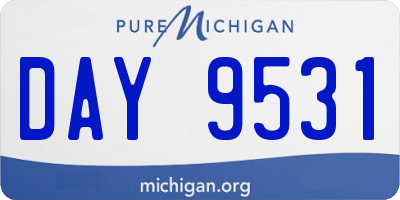 MI license plate DAY9531