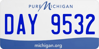 MI license plate DAY9532