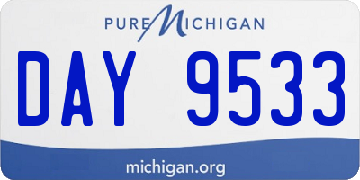 MI license plate DAY9533