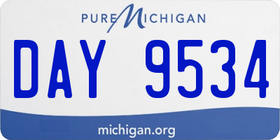 MI license plate DAY9534