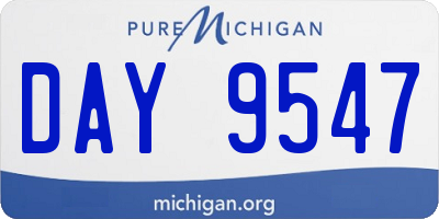 MI license plate DAY9547
