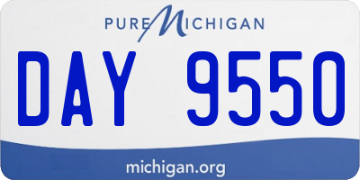 MI license plate DAY9550