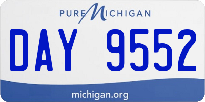 MI license plate DAY9552