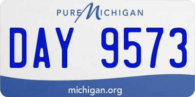 MI license plate DAY9573